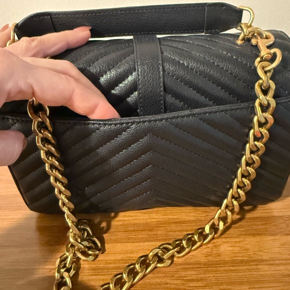 Saint Laurent Black Quilted Chevron Top-Handle Bag with Gold Hardware - Picture 4 of 15